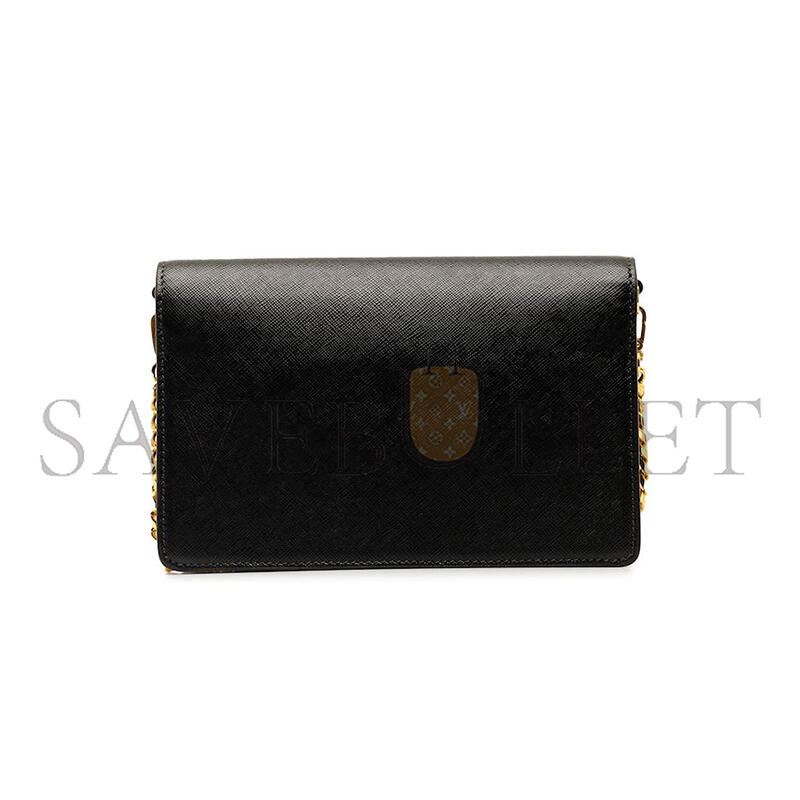 PRADA BLACK SAFFIANO ENVELOPE CHAIN CROSSBODY 1BD318 (21.5*14*4cm)